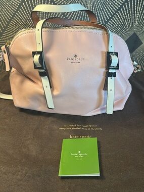 Kate Spade Pink Leather Satchel with White Strap Details